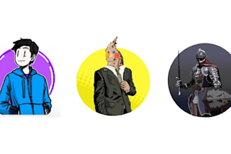 draw a cartoon profile picture avatar for youtube, twitch or instagram