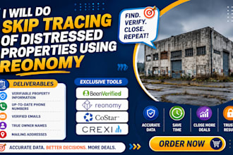 do distressed properties skip tracing on reonomy