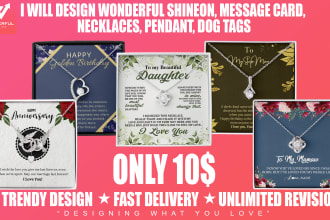 design shineon message card, necklaces, pendant, dog tags