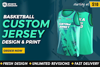 design and manufacture basketball jersey or uniform for team