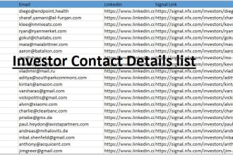 provide angel investors or any investor contact list