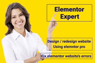 design or redesign website by elementor pro
