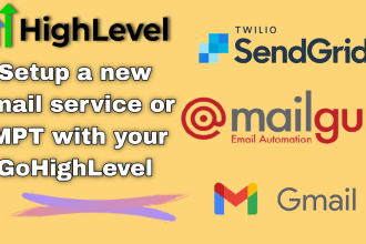 setup mailgun, sendgrid, or gmail SMTP in your go high level