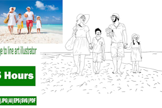 make vector line art illustration