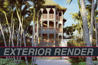 create 3d architectural exterior rendering