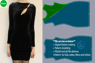 do premium pdf sewing pattern with grading