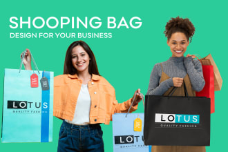 design custom shopping bag, tote bag, paper bag for you