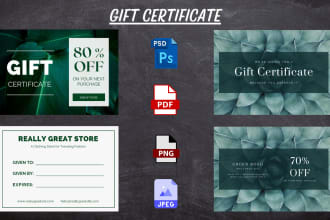 design gift certificate, voucher, coupon, or ticket design