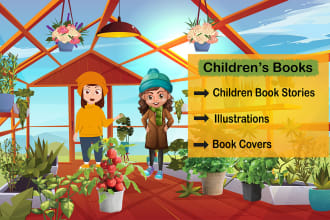 write cute children book stories and beautiful illustrations