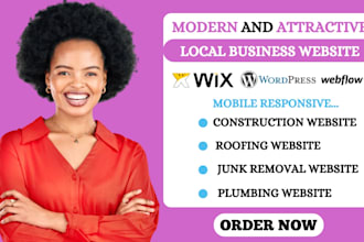 design construction, roofing, junk removal, plumbing, hvac, handyman website