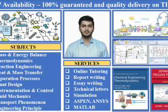 teach you chemical engineering thermodynamics, fluid, heat and mass transfer,