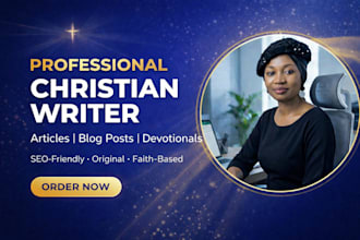 write professional christian articles and christian SEO blog