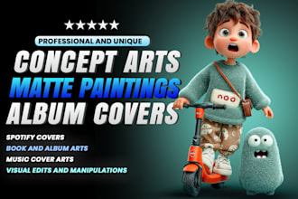 do surreal concept art, matte paintings and cover arts
