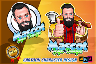 design cartoon character caricature mascot logo design for business