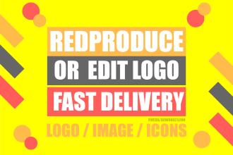 reproduce or edit your blurry logo into high resolution vector