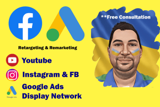 setup google ads remarketing, facebook retargeting, youtube