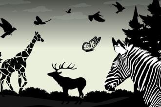 draw animal silhouette vector logo