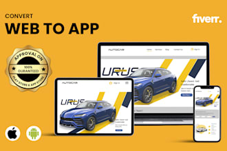 convert website to app, website to android and ios app, web to app
