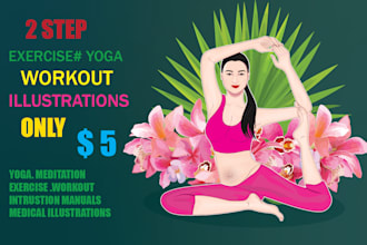 draw exercise, medical, workout ,yoga,   vector line art