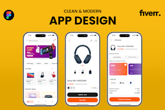 design mobile app UI UX in figma, mobile app design for android and ios
