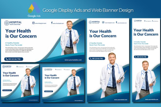 design web banner, google display ads, website banner or adwords display ads