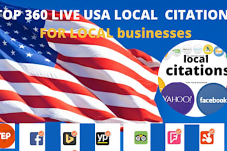 do top 360 live USA local citations for local businesses