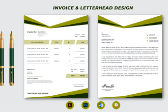 do invoice design order form letterhead and receipt within 4 hours