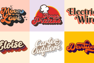 do 3d 70s retro vintage typography and vintage retro style logo or t shirt