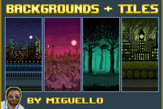 design pixel art backgrounds, environments and tile sets