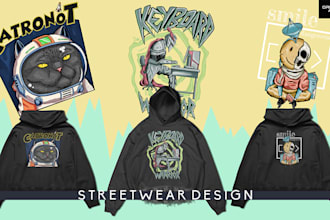 design custom streetwear t shirts, hoodies, and merch brand