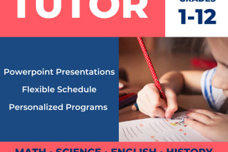 tutor basic elementary, middle, and high school subjects