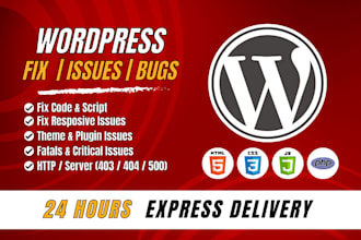 troubleshoot wordpress issues, fix bugs, optimize css, wp expert