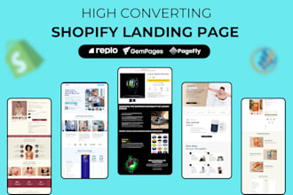 build shopify landing page by replo, pagefly or gempages