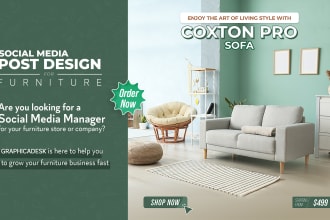 design creative social media post for furniture brand