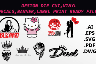 help to design die cut,vinyl,decals,banner,label for you