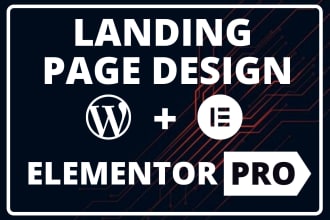 do wordpress landing page design, elementor landing page, squeeze page