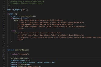 bug fixer backend PHP javascript