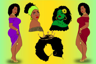do african american trendy character art