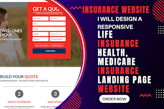 design life insurance website, health medicare insurance landing page website