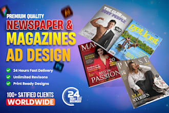 design creative print adverts, magazines, newspapers ads