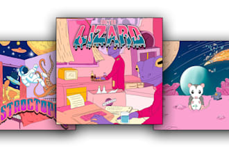 draw illustration science fiction for your cover album