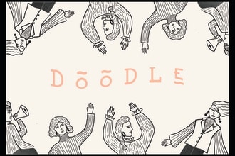 create a doodle illustration of people