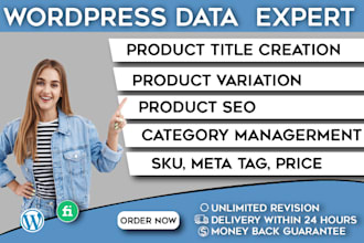 do wordpress data entry and woocommerce product listing