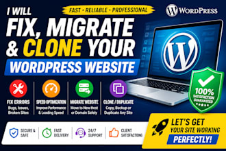 fix a dead wordpress website, migration, or clone