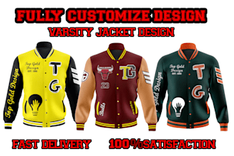 design your streetwear brand or merch varsity college jacket