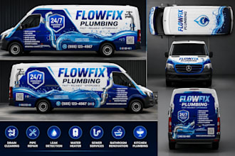 design premium vehicle wrap, van wrap, truck wrap and fleet graphics