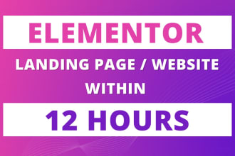 design elementor website or elementor landing page