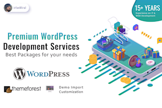 install wordpress, theme install, import demo, customization