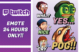 make stream emote or badges in 24 hours