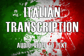 transcribe audio,video to text in italian